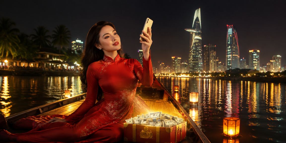 Người chơi trải nghiệm casino di động tại miền Tây Việt Nam với áo dài truyền thống
